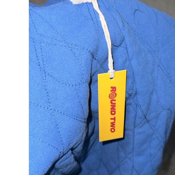 Round Two Reversible Quilted Jacket XL Cream Blue Heavyweight Hoodie BNWT - Picture 4 of 5